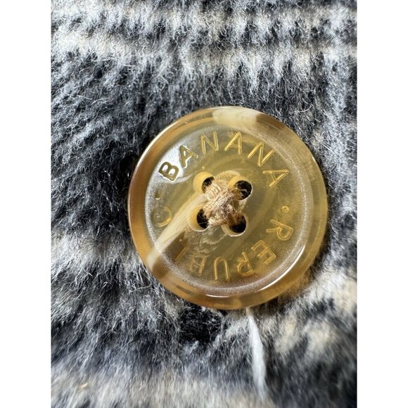 Banana Republic Woman's Sz S Shacket Shirt Jacket Black Cream Plaid Wool Blend - Picture 10 of 13